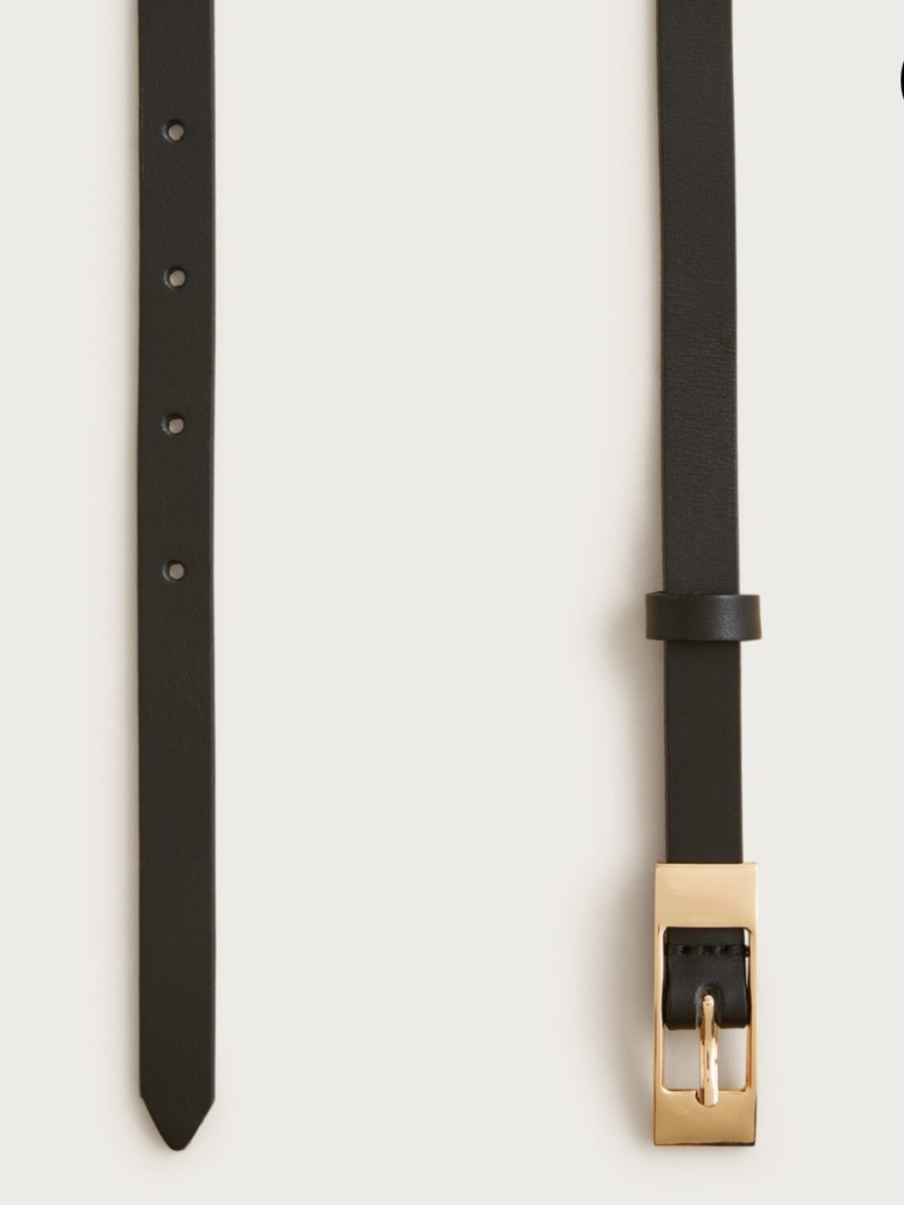 J. Crew Skinny Italian leather belt - Black with Gold Buckle - Picture 2 of 4